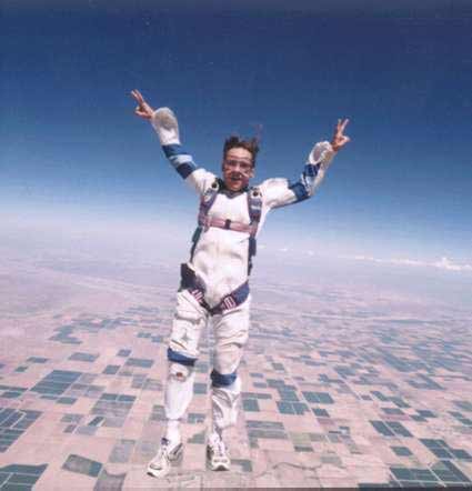 Action Jackson standing over Skydive Dallas